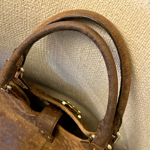 MICHAEL Michael Kors Distressed Ostrich Embossed Leather Shoulder Bag. - Picture 10 of 16